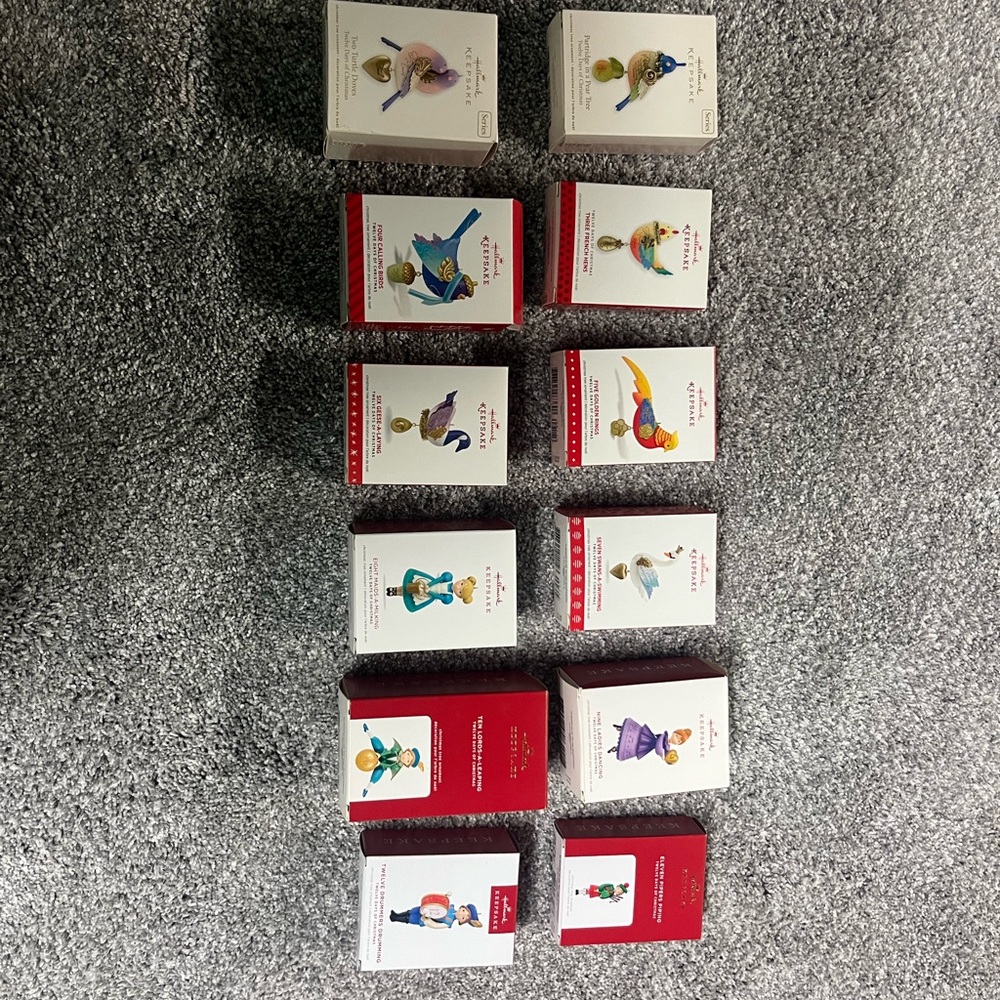 Hallmark Twelve Days of Christmas Ornaments Full Set